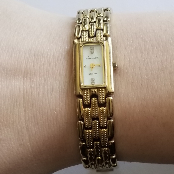 Relisted - Jeanneret Sapphire ladies wristwatch dress watch gold tone - Picture 2 of 16